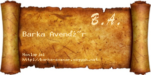 Barka Avenár névjegykártya